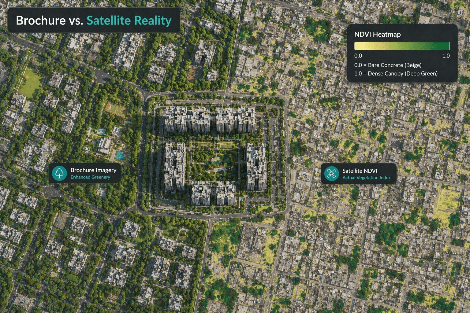 Green cover, verified from space